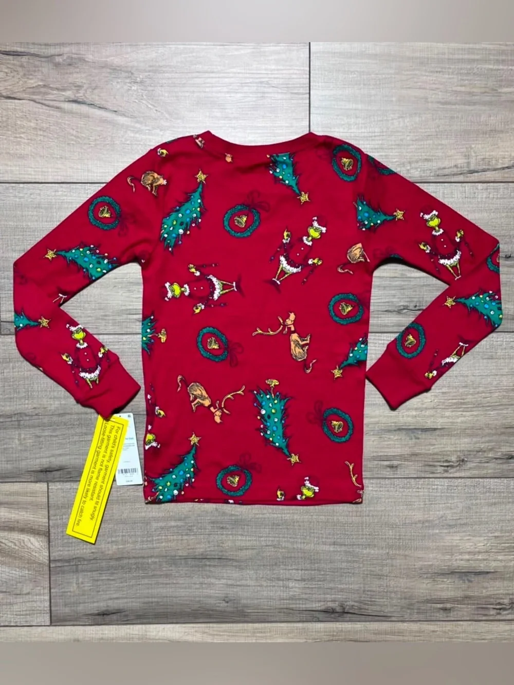 Caters Boys The Grinch Dr Seuss Printed Christmas Pajama Top Size 6 Red